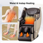 4D Massage Chair Full Body Zero Gravity, Massage Chairs and Recliners with Heated, SL Track, Bluetooth, APP Controller(Beige)
