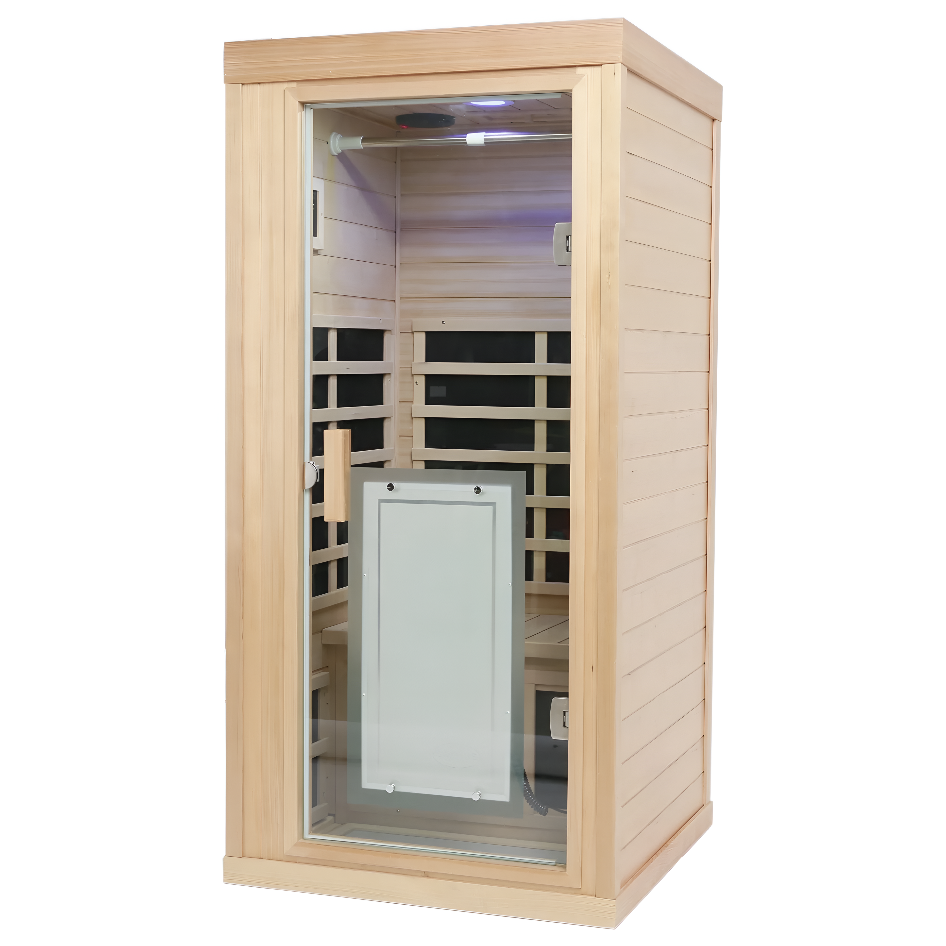 1 Person Sauna Room Far Infrared Canadian Hemlock Wood Sauna Cabinet Home Spa