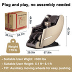 4D Massage Chair Full Body Zero Gravity, Massage Chairs and Recliners with Heated, SL Track, Bluetooth, APP Controller(Beige)