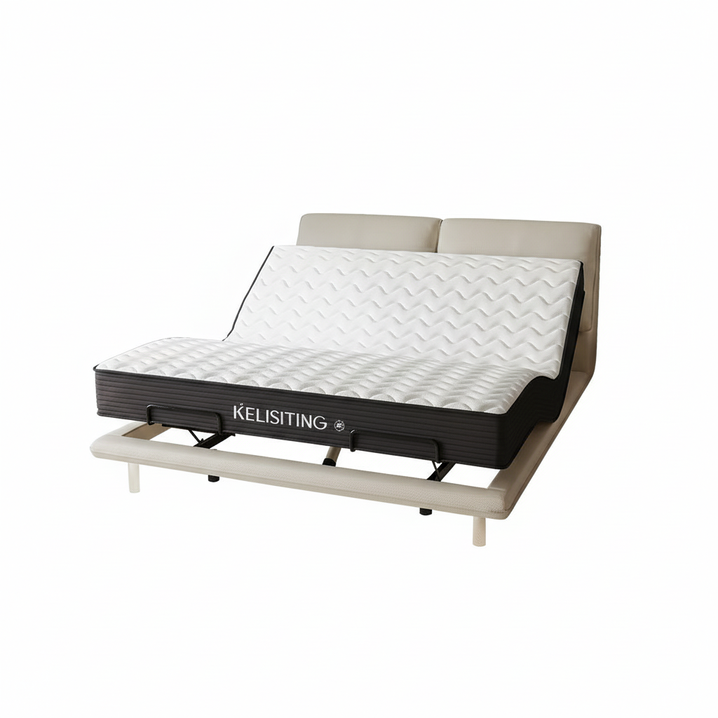 Elegant Modern White Double Bed Frame Luxury Leather Villa Smart Bed Adjustable Electric Cama Matrimonial Bedroom Set Furniture