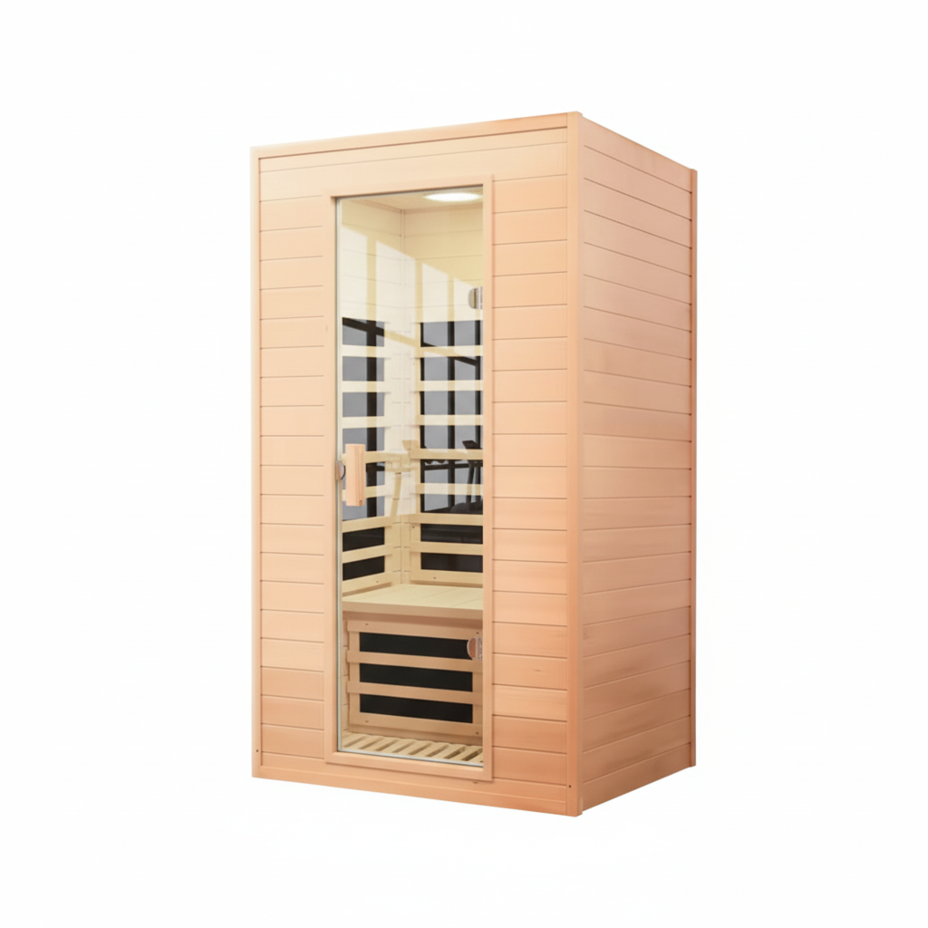 Moray 1-2 Person Indoor Hemlock Infrared Sauna with 5 Far-Infrared Carbon Crystal Heaters