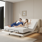 Elegant Modern White Double Bed Frame Luxury Leather Villa Smart Bed Adjustable Electric Cama Matrimonial Bedroom Set Furniture