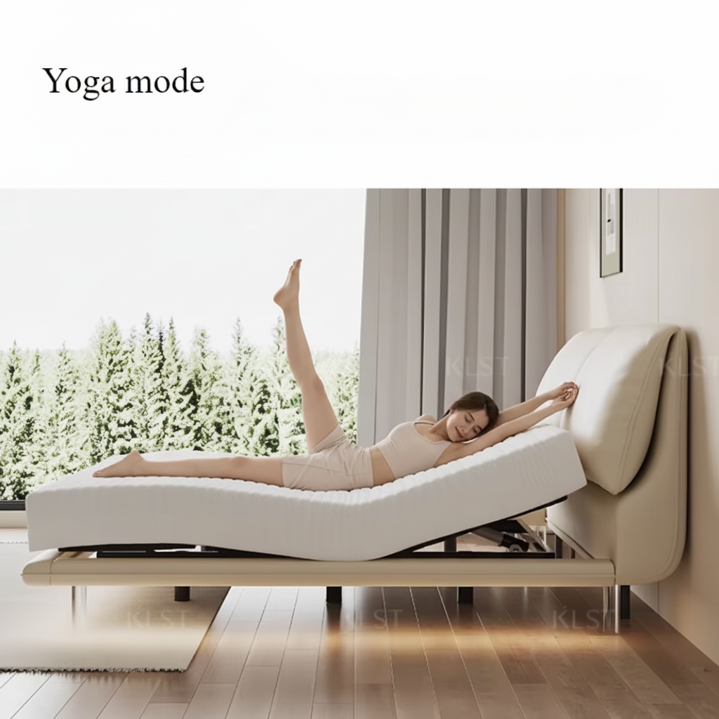 Elegant Modern White Double Bed Frame Luxury Leather Villa Smart Bed Adjustable Electric Cama Matrimonial Bedroom Set Furniture